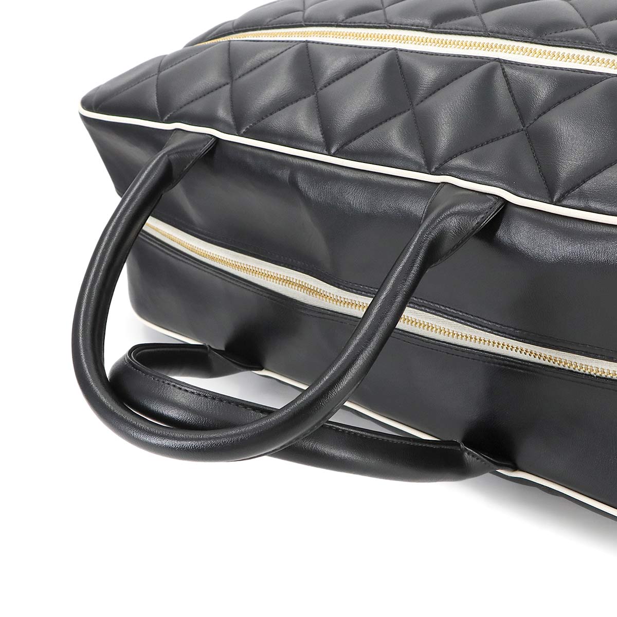 CHANEL Sports Line Matelasse Boston Bag Leather Black Vintage Bowling