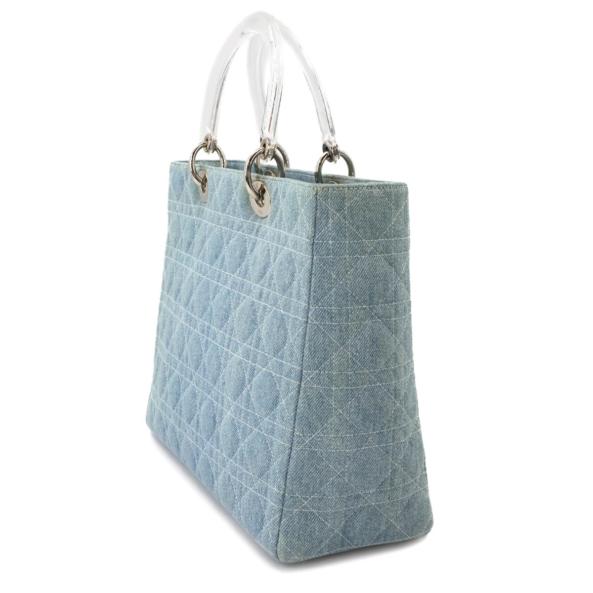 Lady Dior Large 2way Hand Shoulder Bag Denim Purse