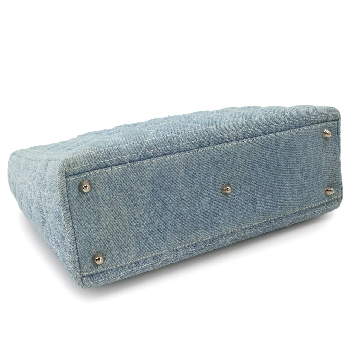 Lady Dior Large 2way Hand Shoulder Bag Denim Purse