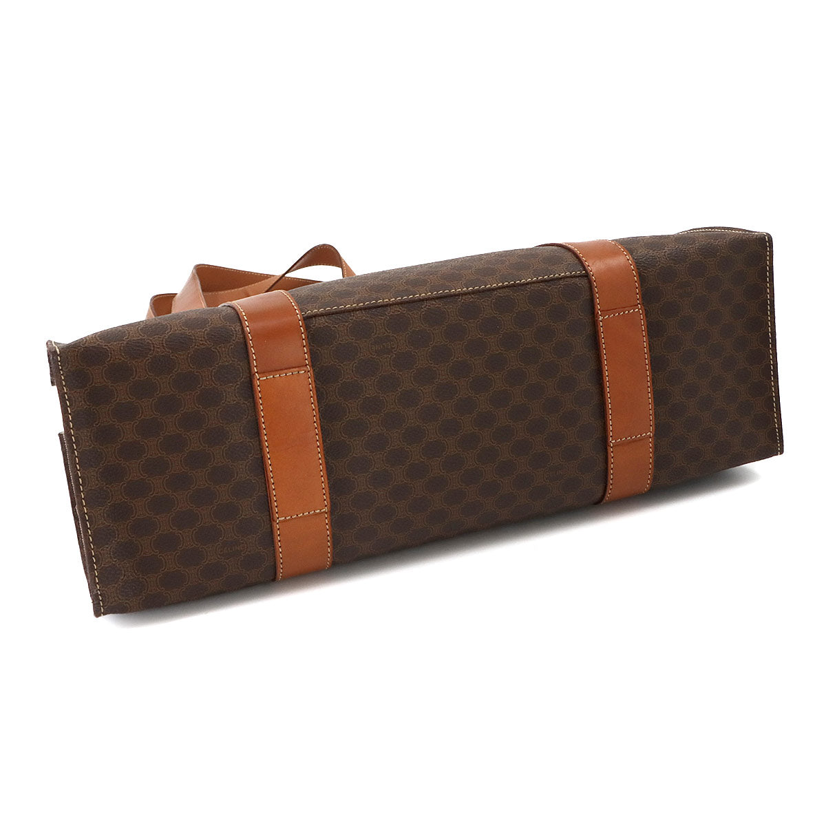 CELINE Macadam Tote Bag PVC Leather Brown Vintage Purse