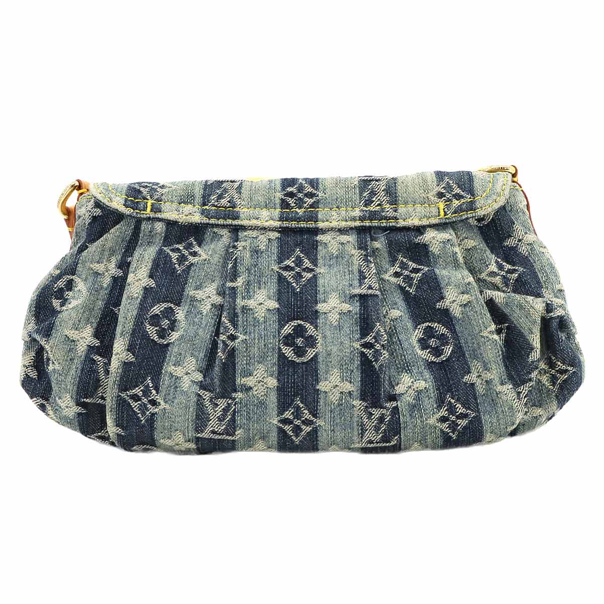 Monogram Denim Mini Pleaty Raye Shoulder Bag Blue M95333