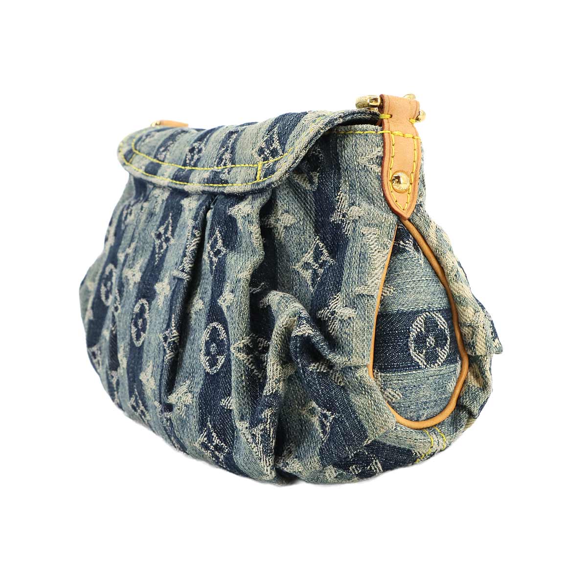 Monogram Denim Mini Pleaty Raye Shoulder Bag Blue M95333