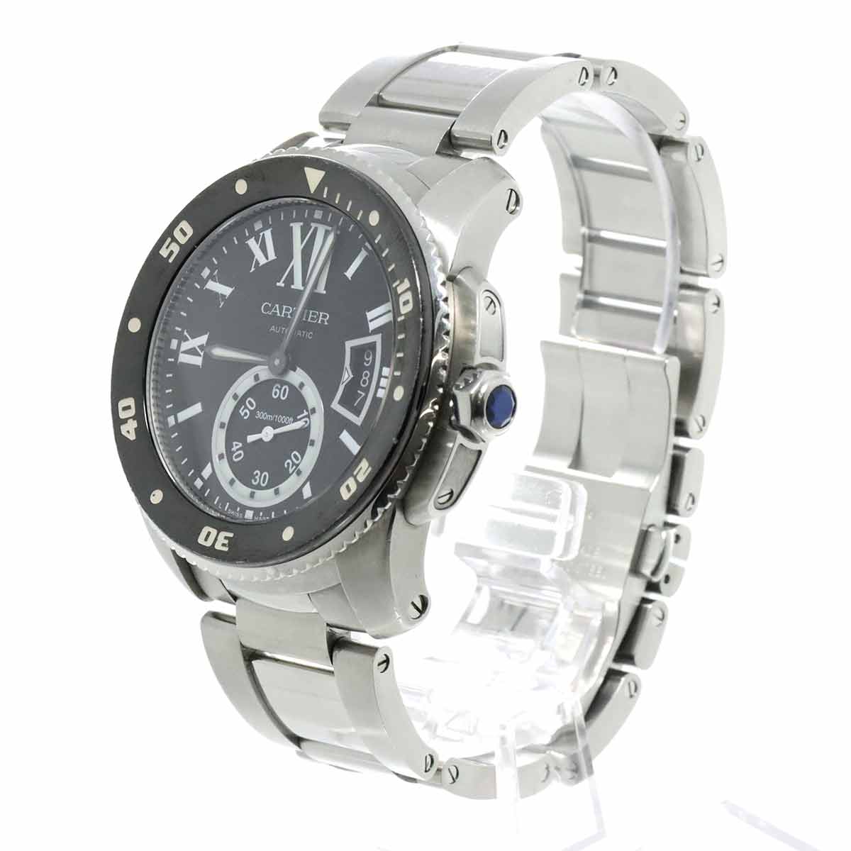 Calibre de Cartier Diver W7100057 Date Black Dial Mens Watch