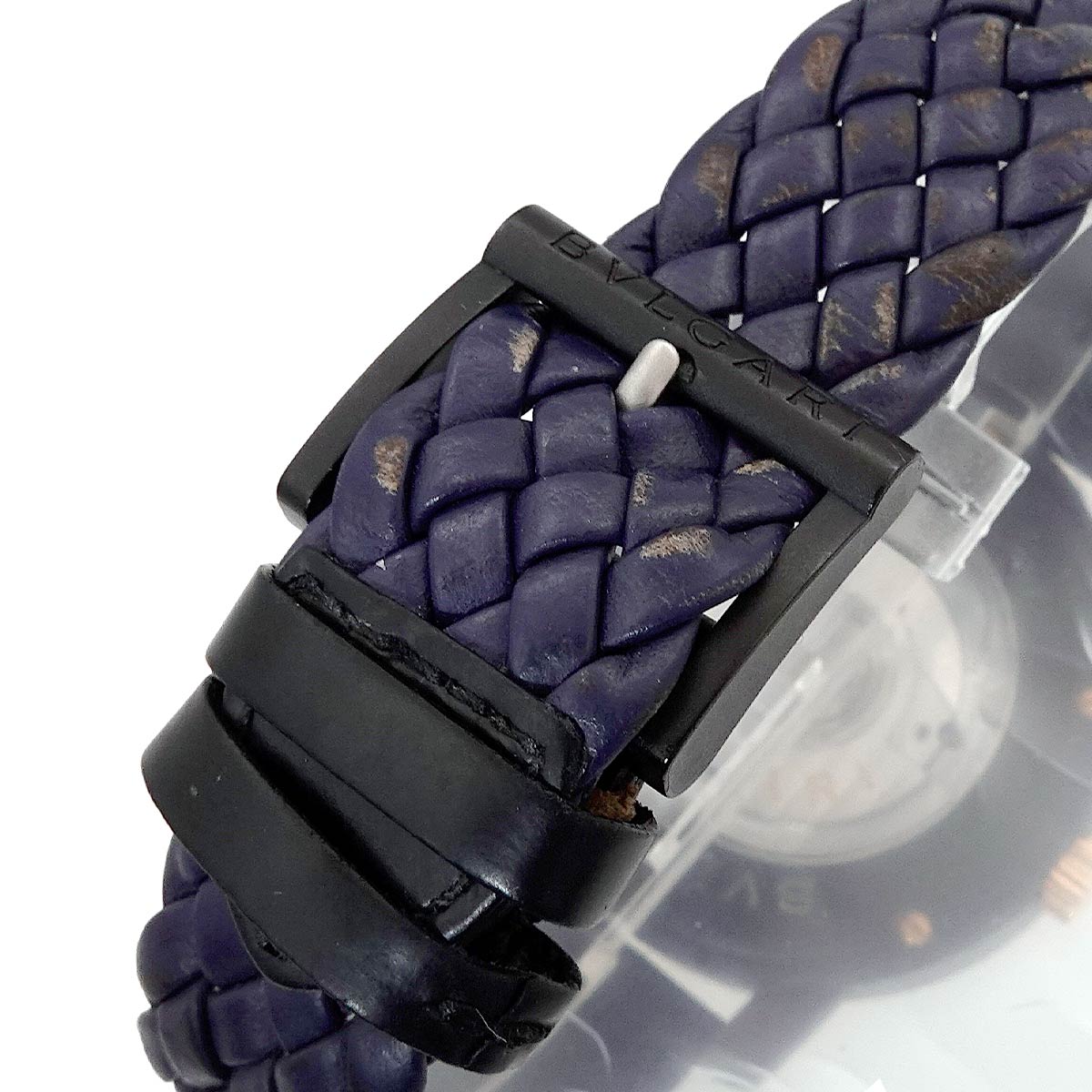 BVLGARIBVLGARI Carbon Gold BB40CL 750 YG Blue Dial Mens