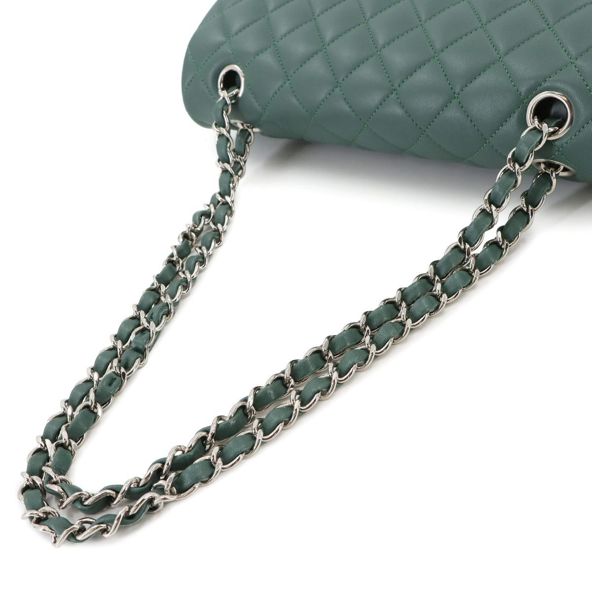 Matelasse 25 Chain Shoulder Bag Leather Green A01112 Purse