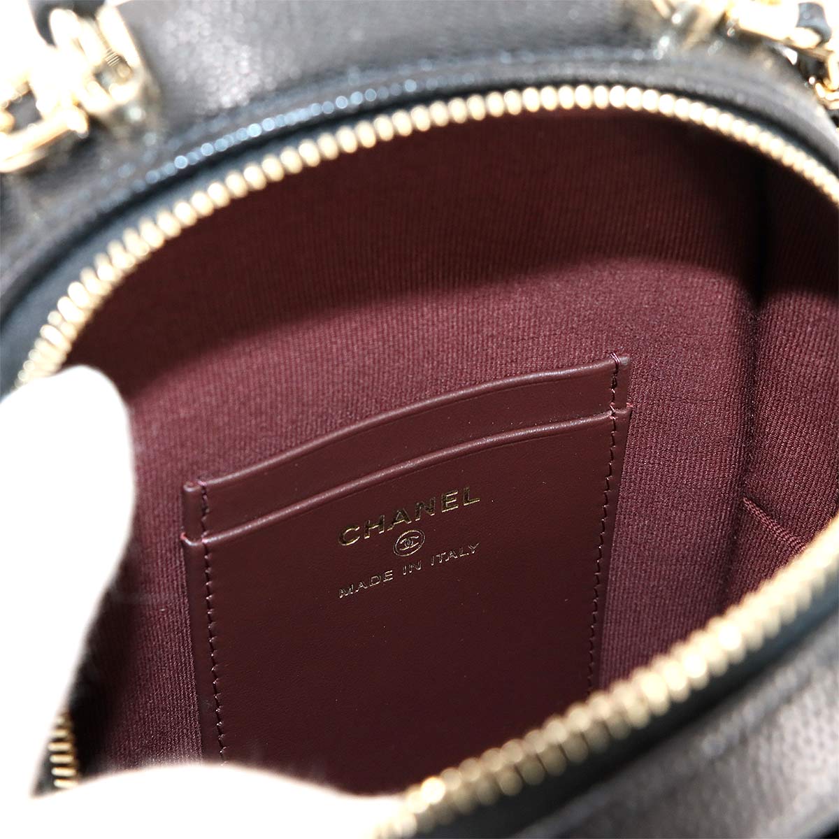 Matelasse Chain Mini Backpack Leather Black AP3753