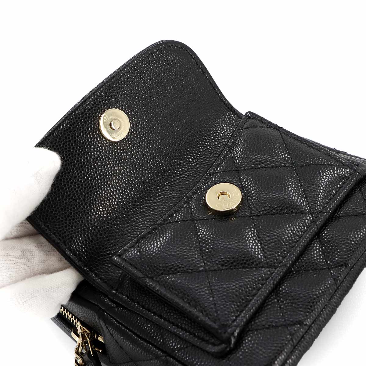 Matelasse Chain Mini Backpack Leather Black AP3753