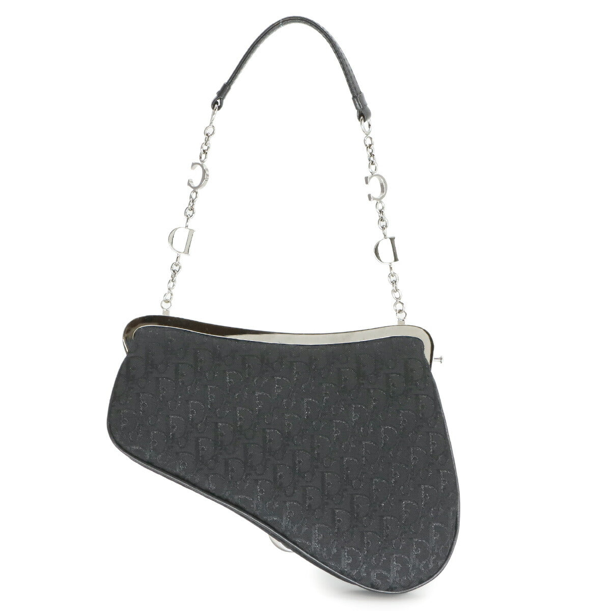 Trotter Saddle Mini Hand Bag Canvas Leather Black