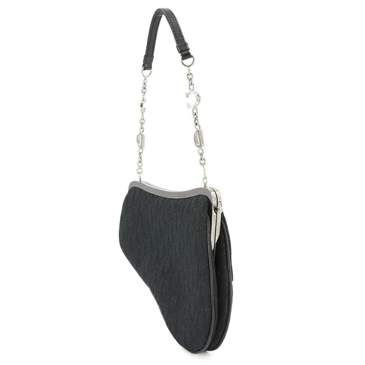 Trotter Saddle Mini Hand Bag Canvas Leather Black