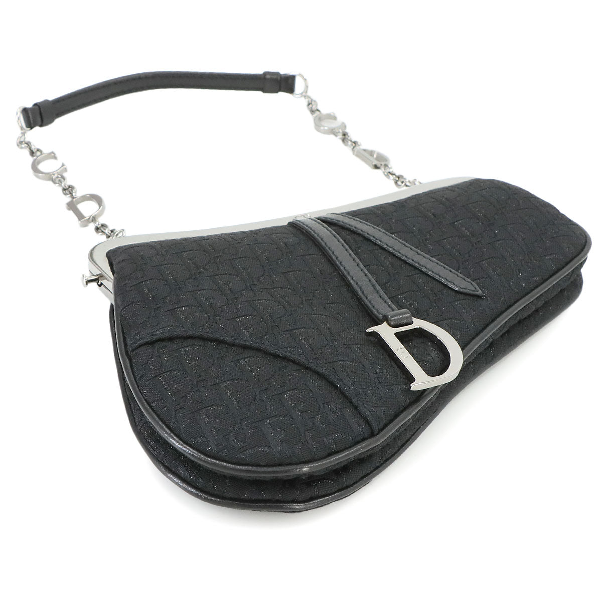Trotter Saddle Mini Hand Bag Canvas Leather Black
