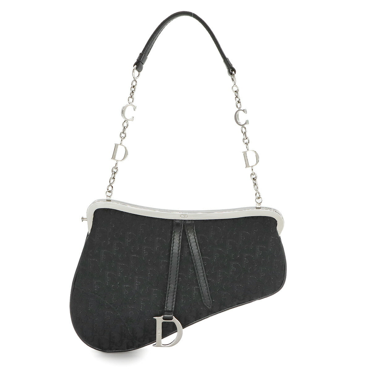 Trotter Saddle Mini Hand Bag Canvas Leather Black