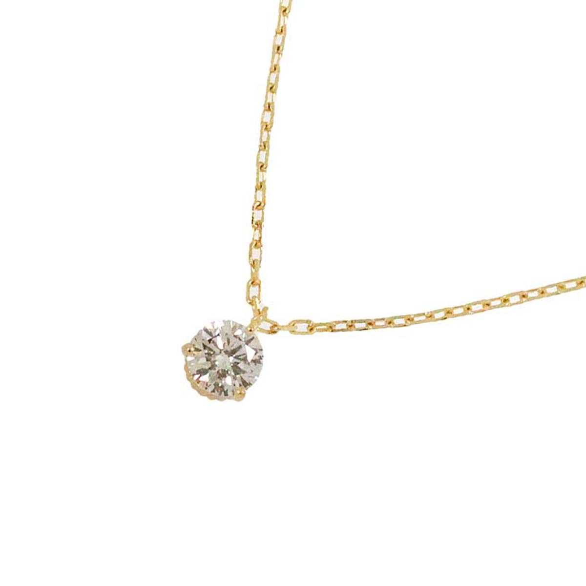 Diamond 0.10ct Necklace 18K YG Yellow Gold 750