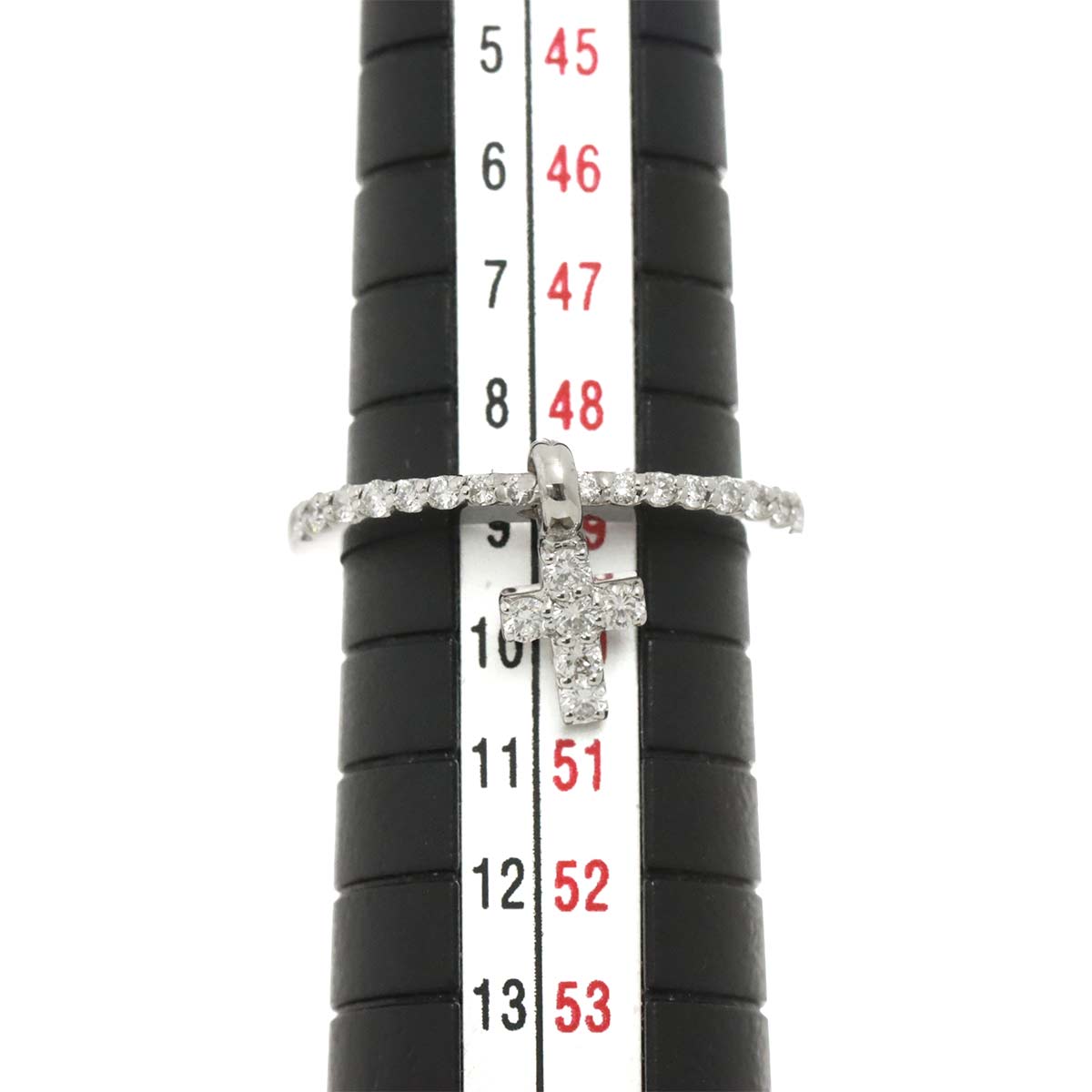 Ponte Vecchio Cross Motif Diamond 0.33ct Ring 18K WG 750 Size4.75-5(US)