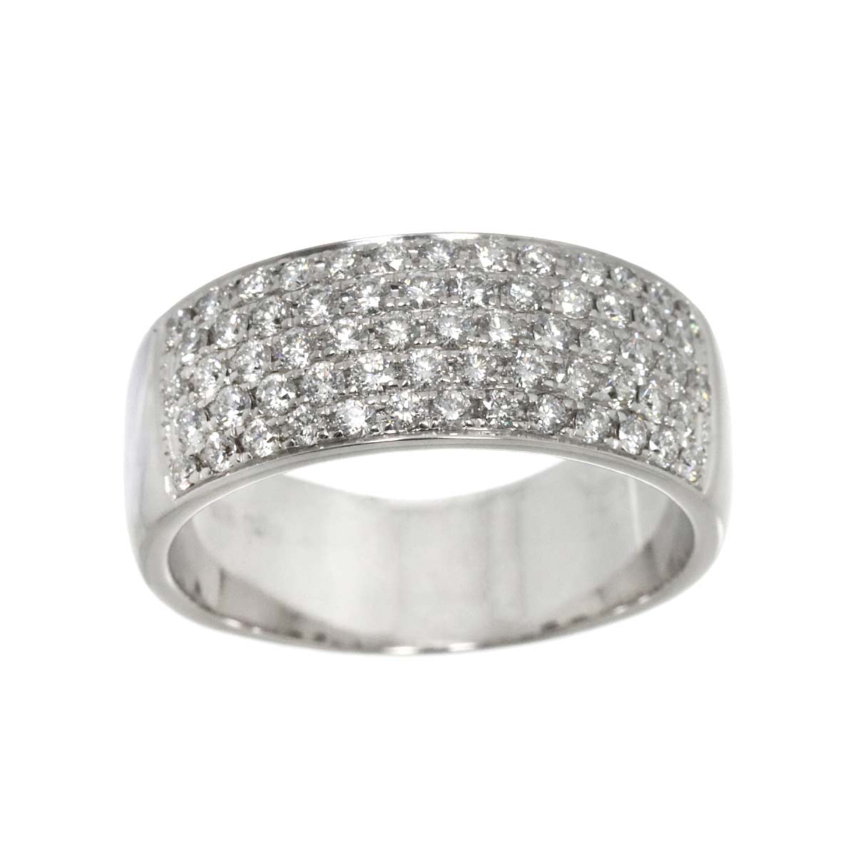 Diamond 0.78ct Ring 18K K18 WG White Gold size6.75(US)