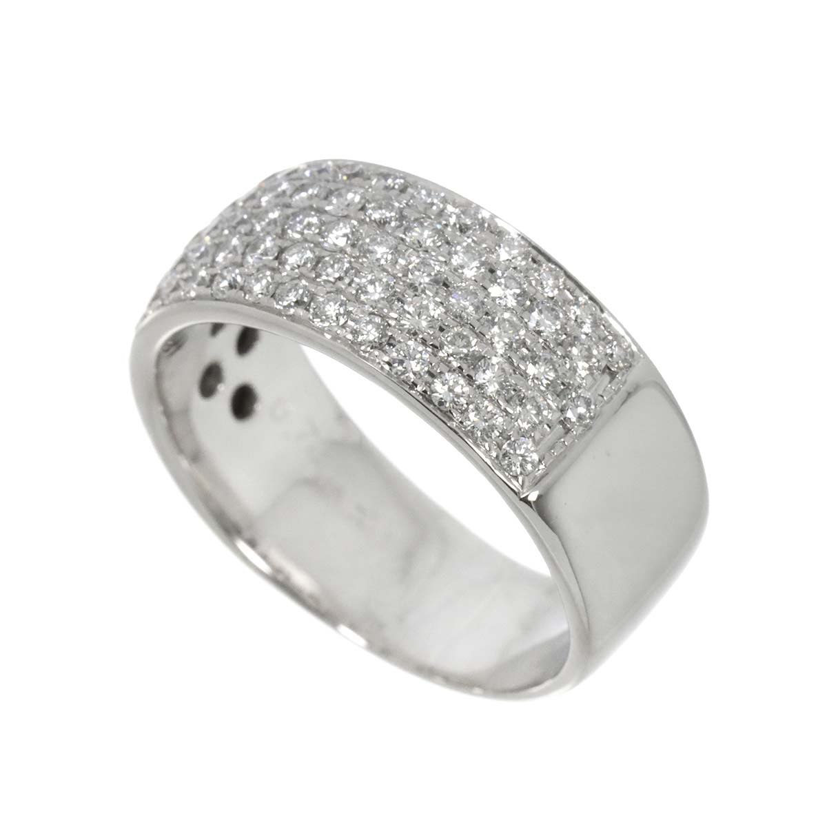 Diamond 0.78ct Ring 18K K18 WG White Gold size6.75(US)