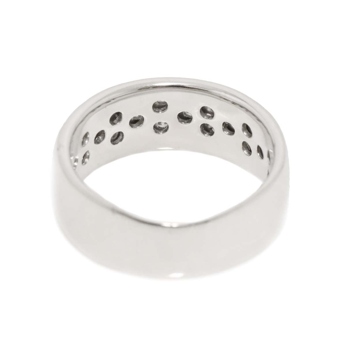 Diamond 0.78ct Ring 18K K18 WG White Gold size6.75(US)