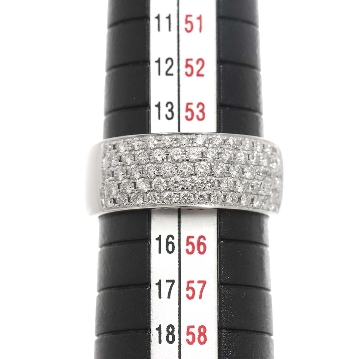Diamond 0.78ct Ring 18K K18 WG White Gold size6.75(US)