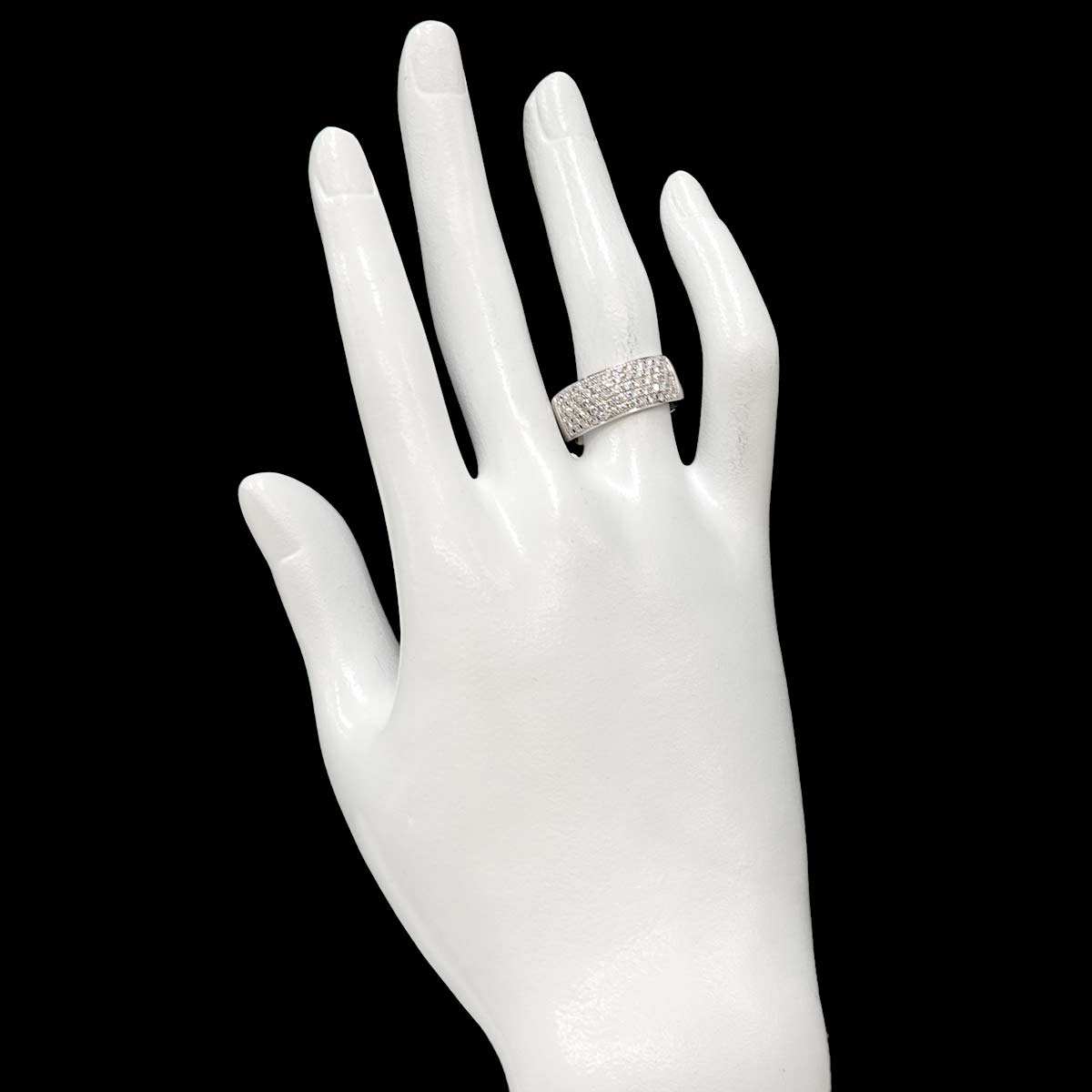 Diamond 0.78ct Ring 18K K18 WG White Gold size6.75(US)