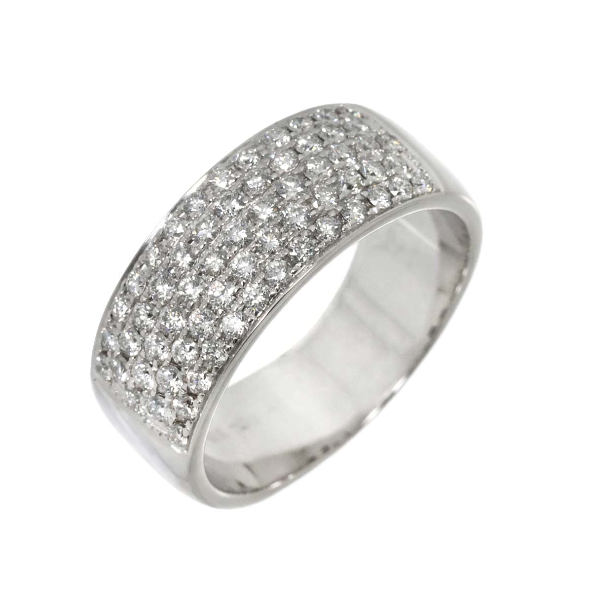 Diamond 0.78ct Ring 18K K18 WG White Gold size6.75(US)