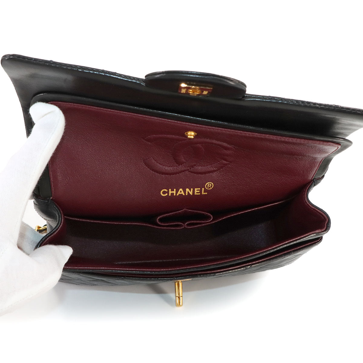 Matelasse 23 Chain Shoulder Bag Leather Black A01113 Vintage