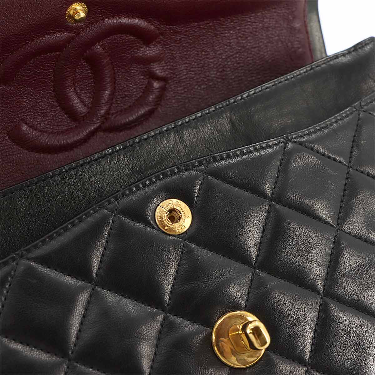 Matelasse 23 Chain Shoulder Bag Leather Black A01113 Vintage