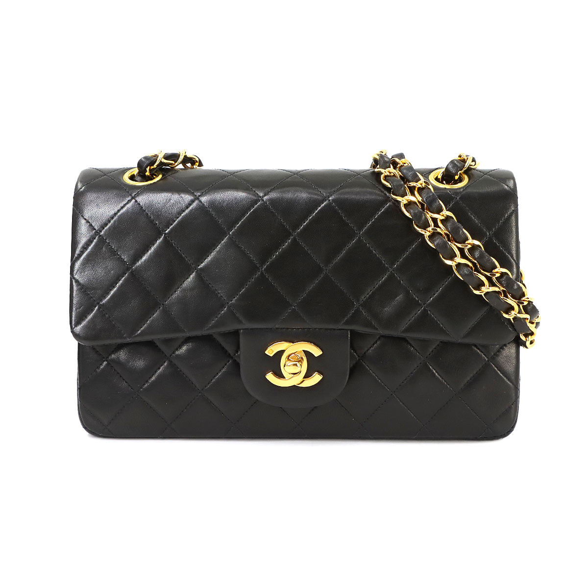 Matelasse 23 Chain Shoulder Bag Leather Black A01113 Vintage