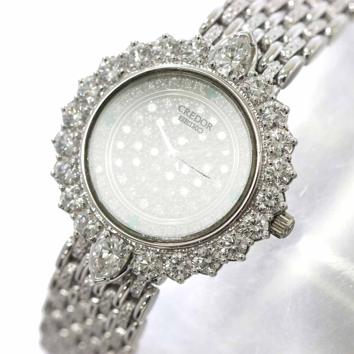 CREDOR 1E70 2010 Quartz Diamond bezel K18WG Ladies Watch