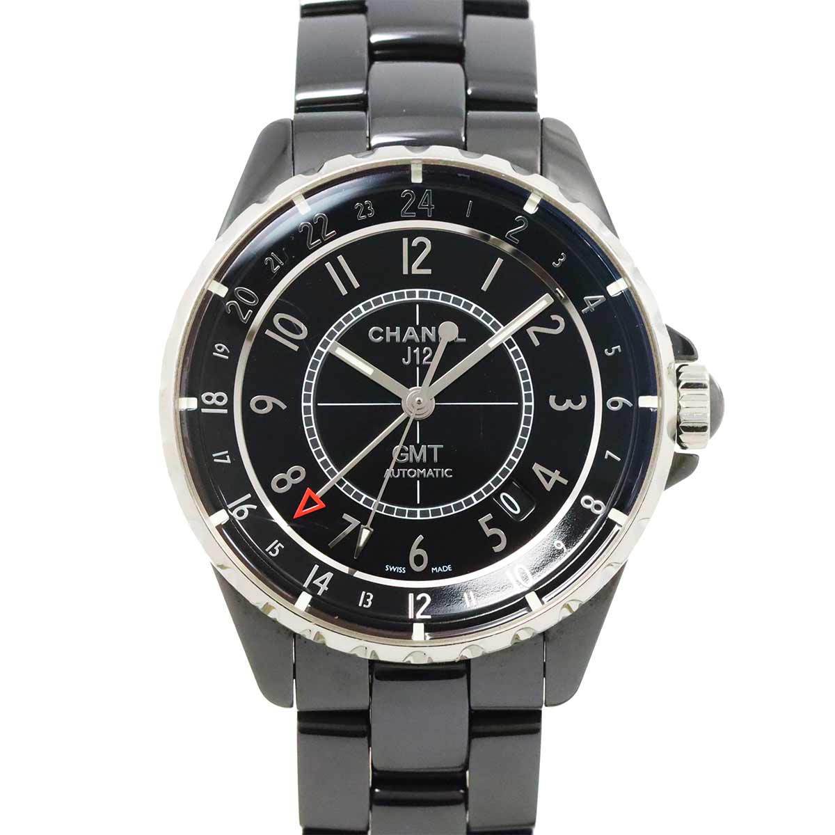 J12 GMT H3102 38mm Automatic Black Ceramic Mens Watch