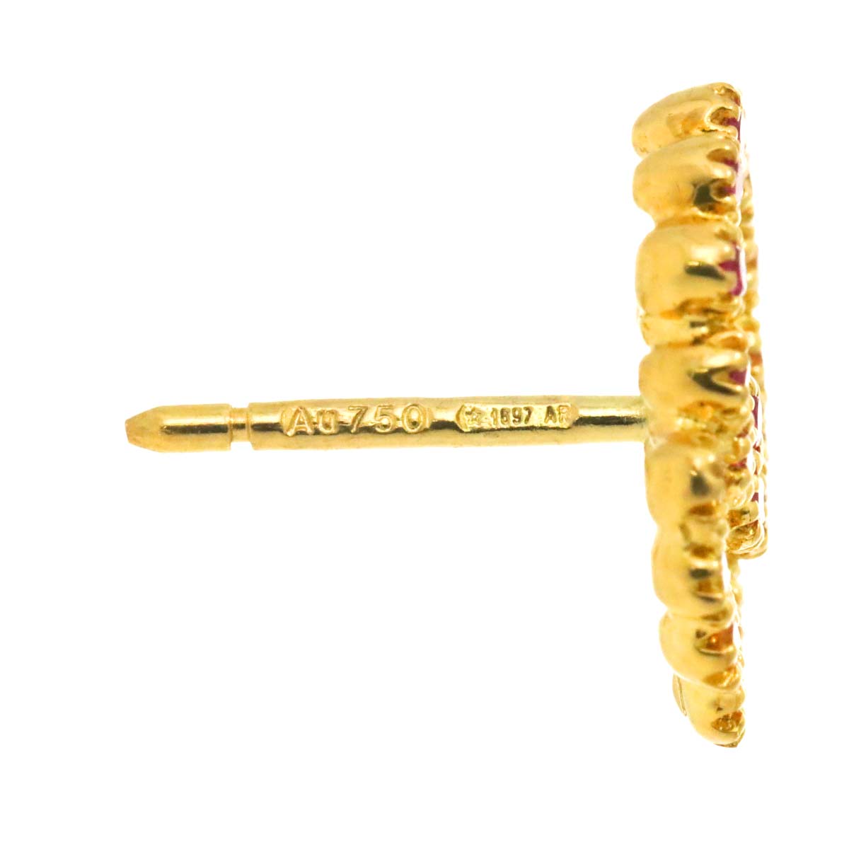 GG Logo Sapphire Earring Pierced 18K YG One Piece only