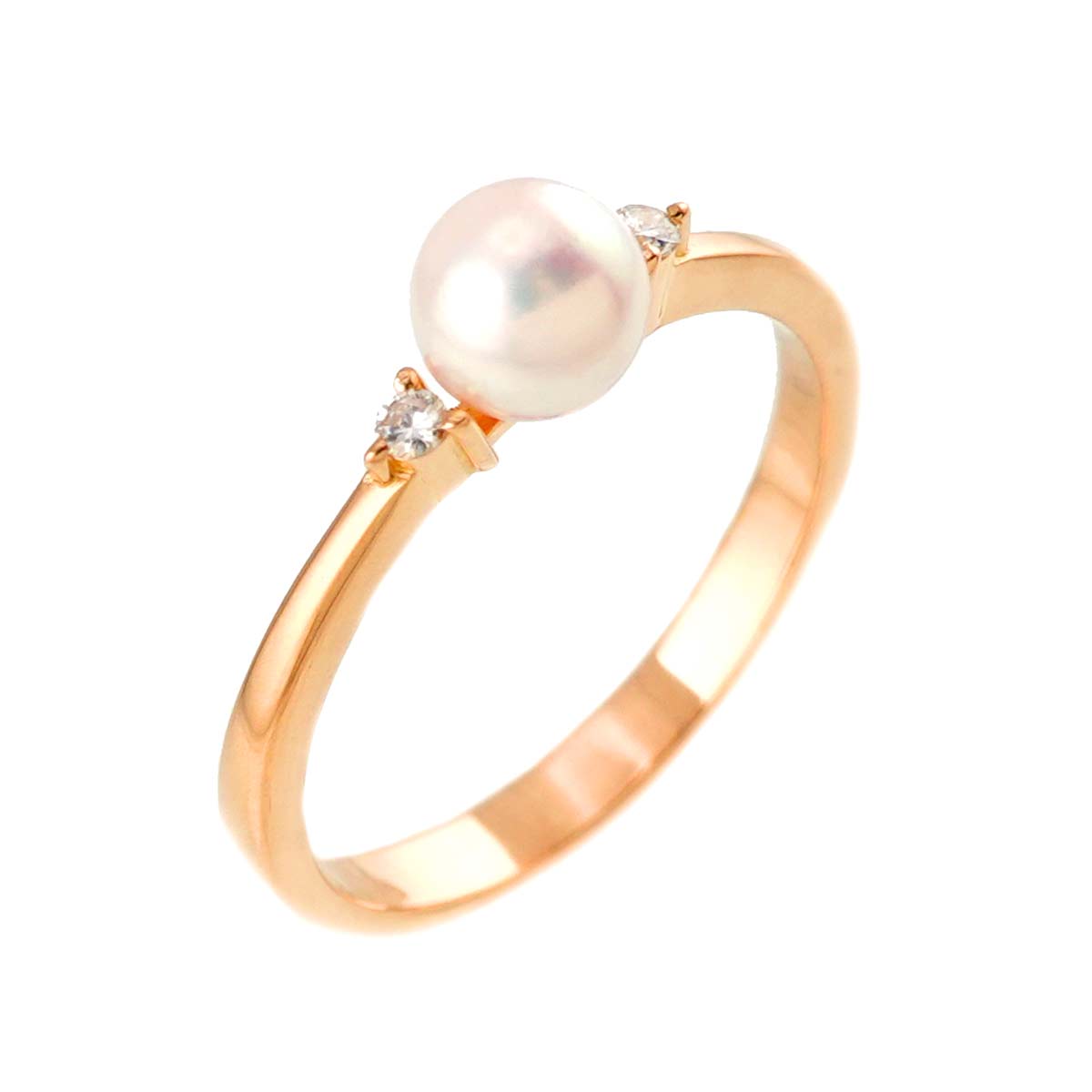 TASAKI Akoya Pearl Diamond Ring 18K PG 750 Size4.75-5(US)