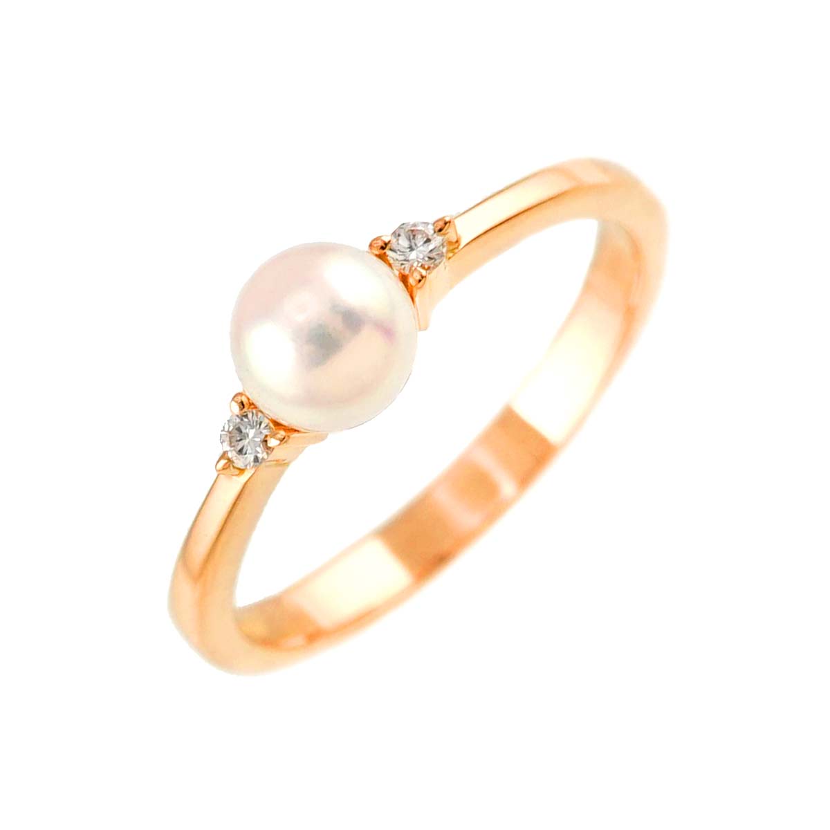 TASAKI Akoya Pearl Diamond Ring 18K PG 750 Size4.75-5(US)