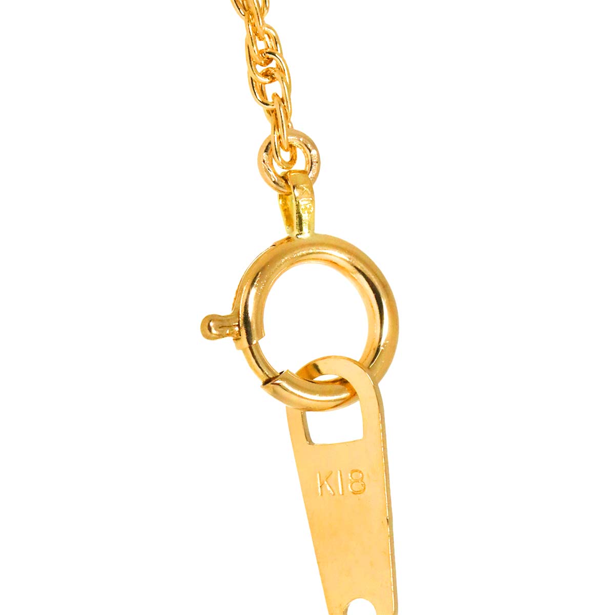 Mabe Pearl Diamond 0.01ct Necklace 18K Yellow Gold 750