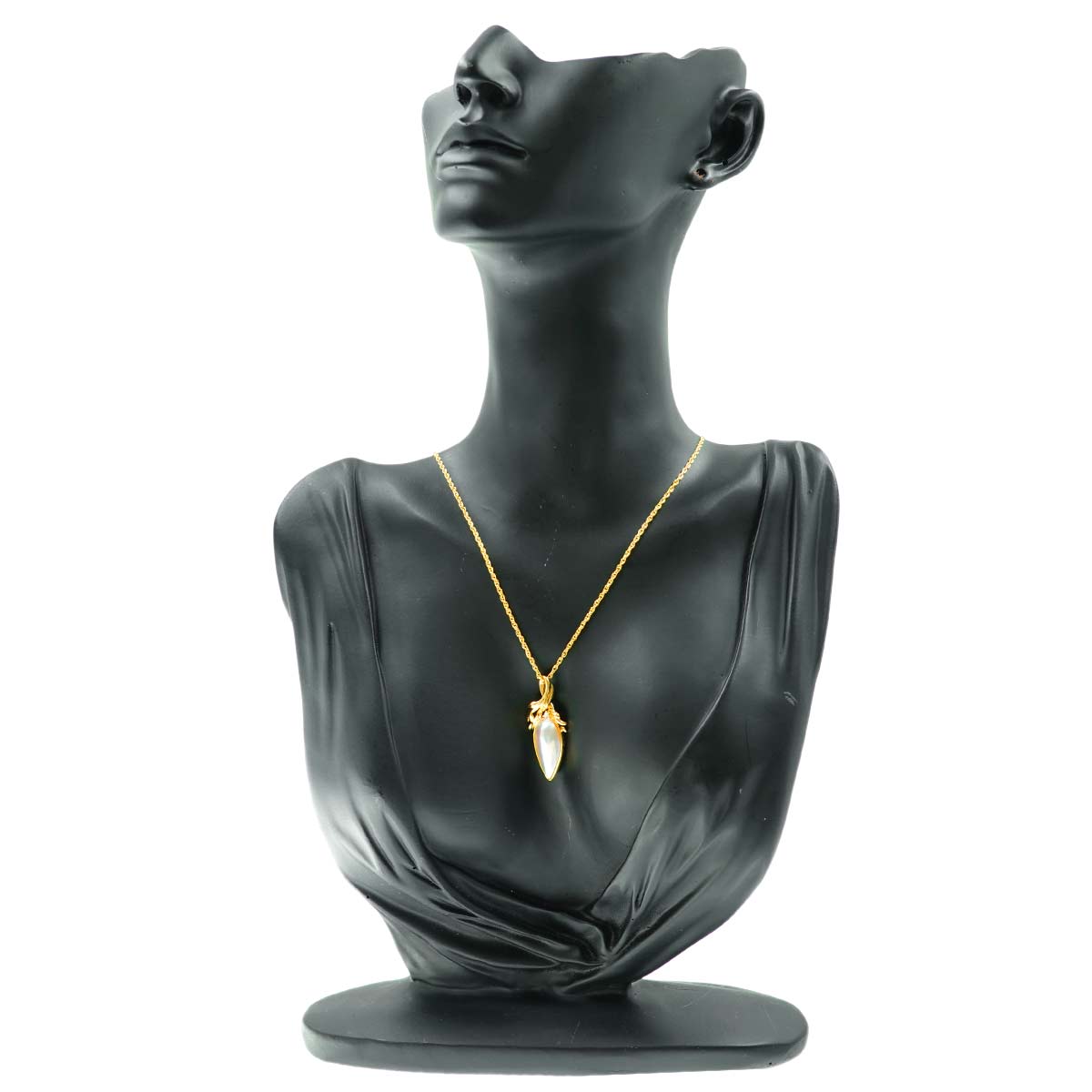 Mabe Pearl Diamond 0.01ct Necklace 18K Yellow Gold 750