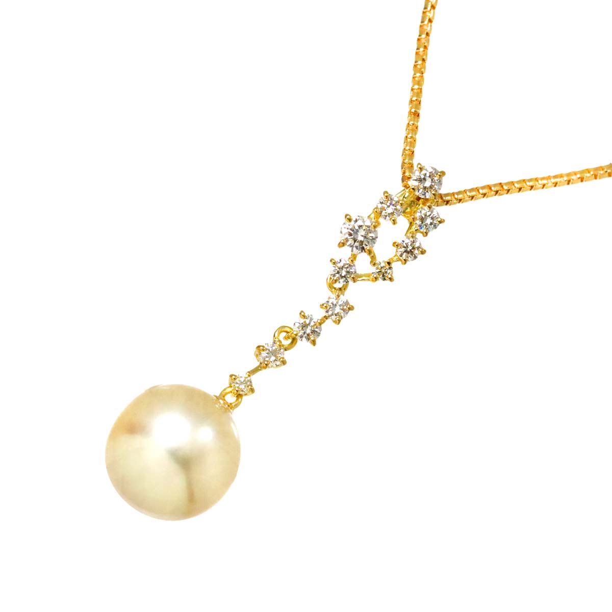 South Sea pearl Diamond 0.68ct Necklace 18K YG 750