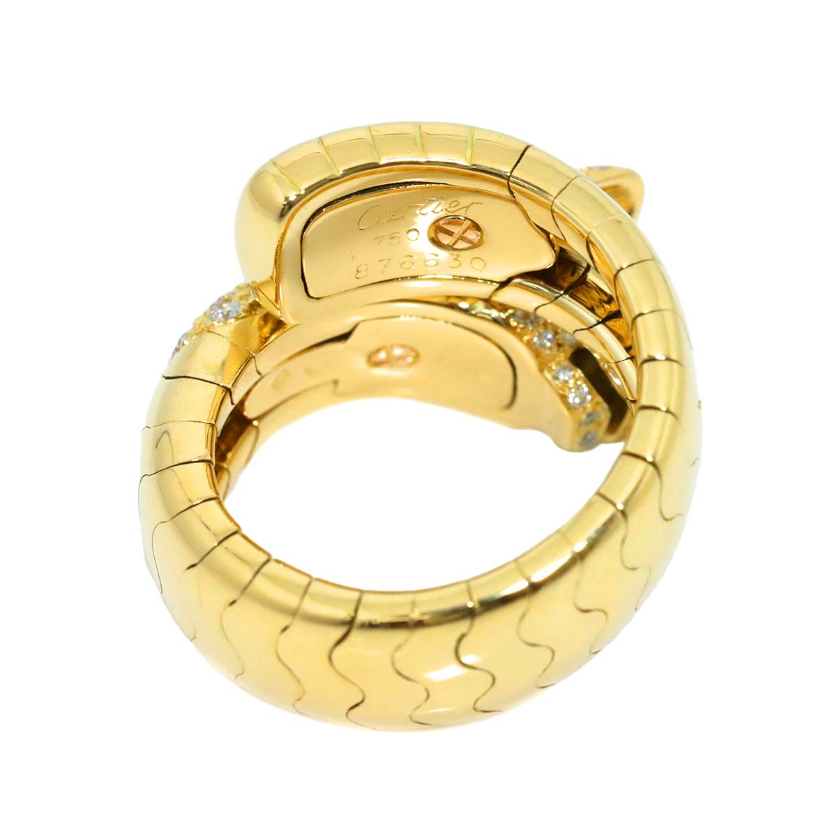 Pantel Diamond Emerald Onyx Ring 18K YG 750 size52 6(US)