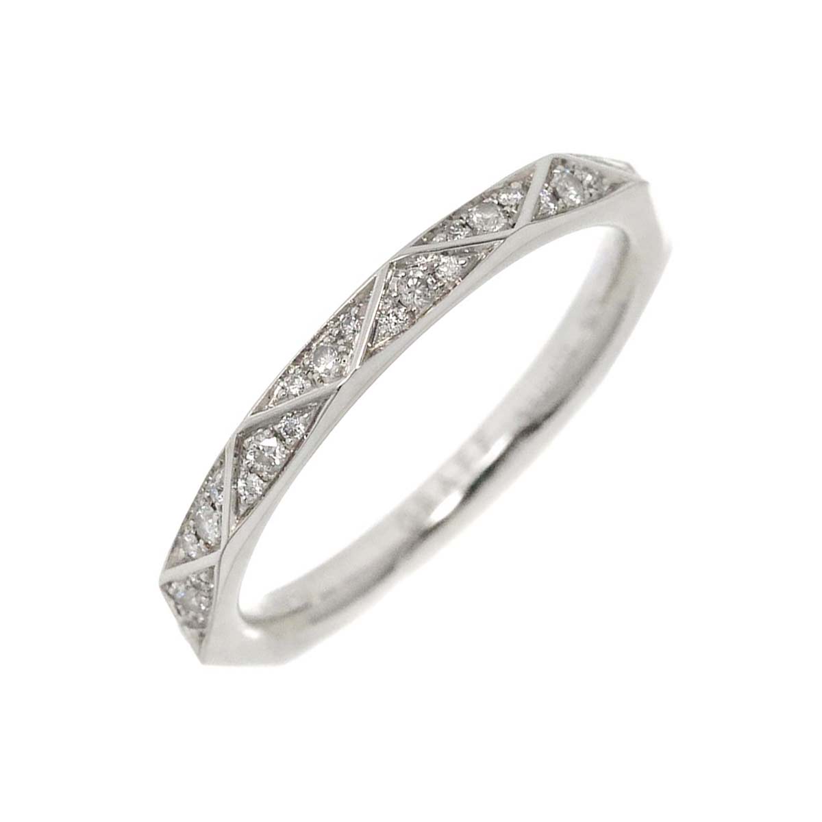 GRAFF Full Pave Diamond Ring 18K WG 750 size4.5(US)