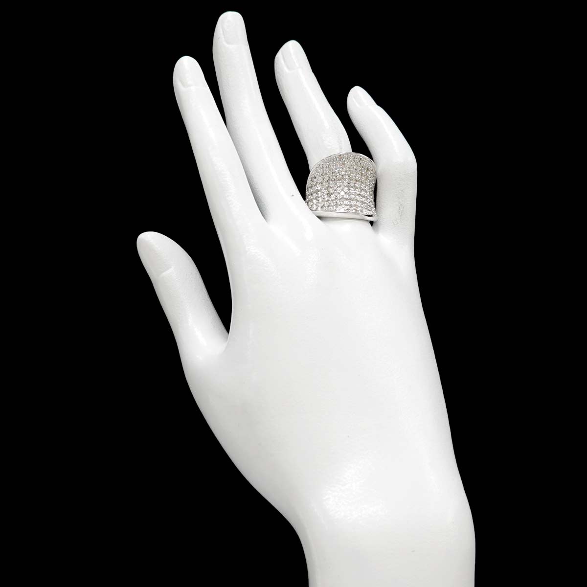 Diamond 2.00ct Ring 18K K18 WG White Gold size6.75-7.25(US)