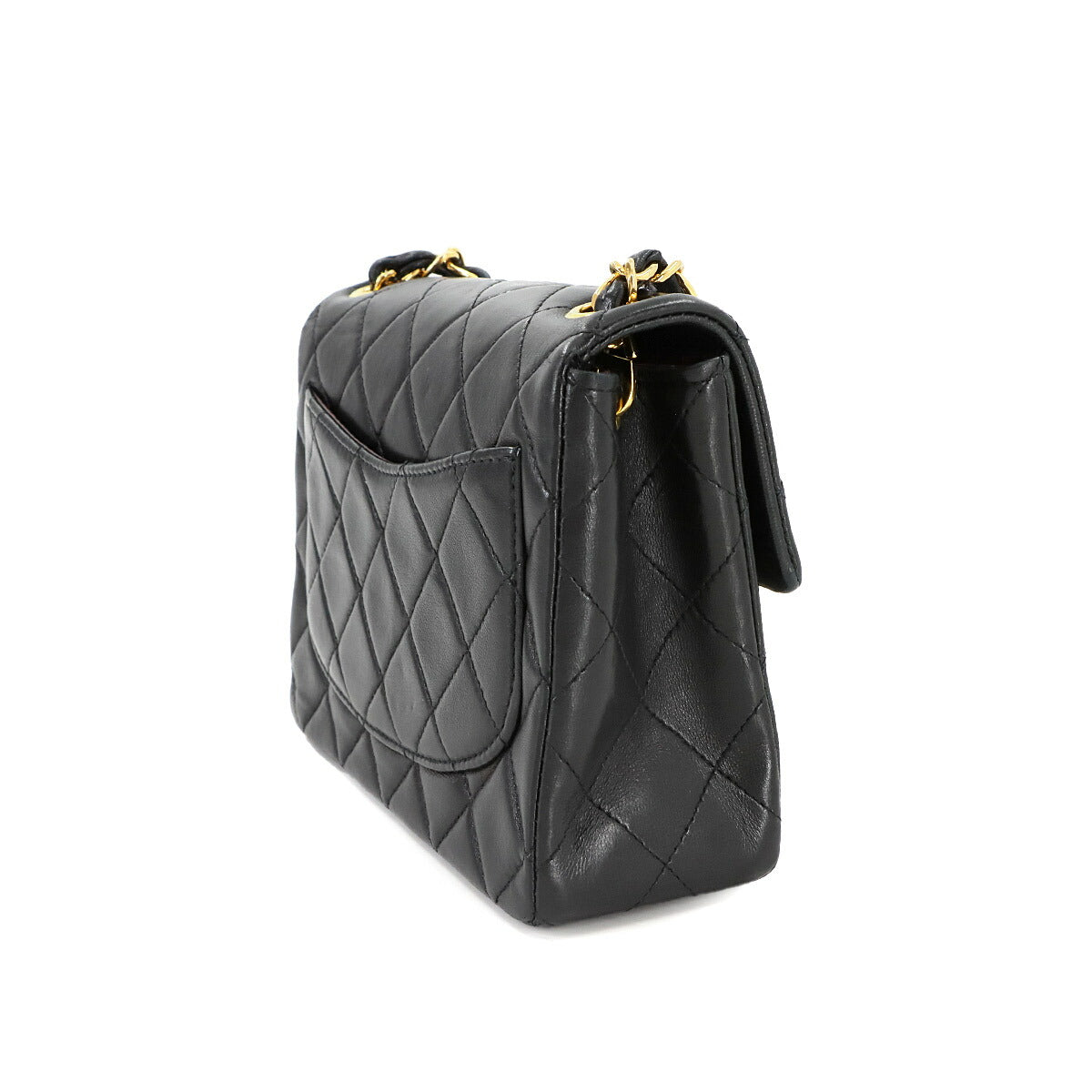 Mini Matelasse Chain Shoulder Bag Leather Black A01115 Purse