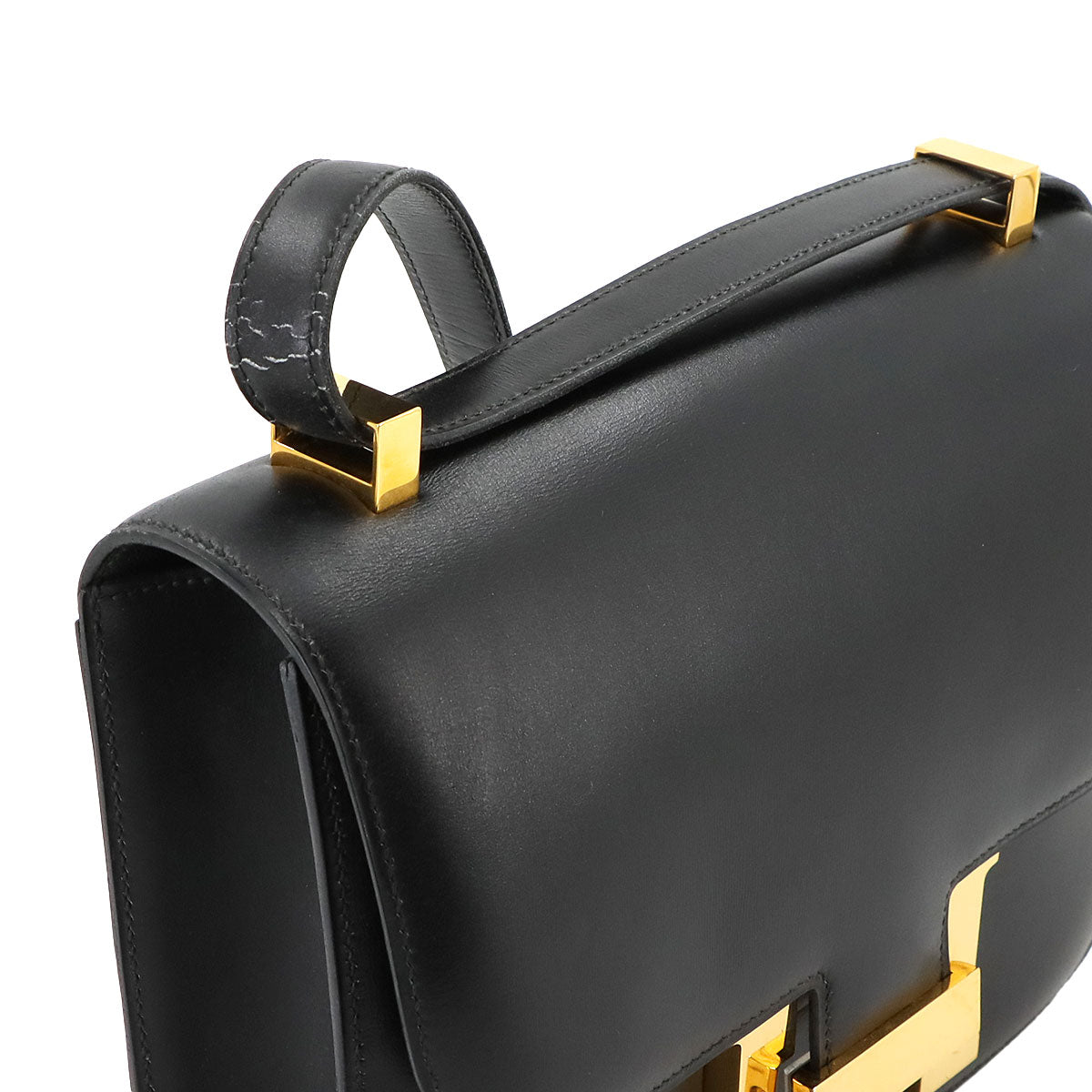 Constance 23 Shoulder Bag Box Calf Leather Black Vintage Purse 90275201