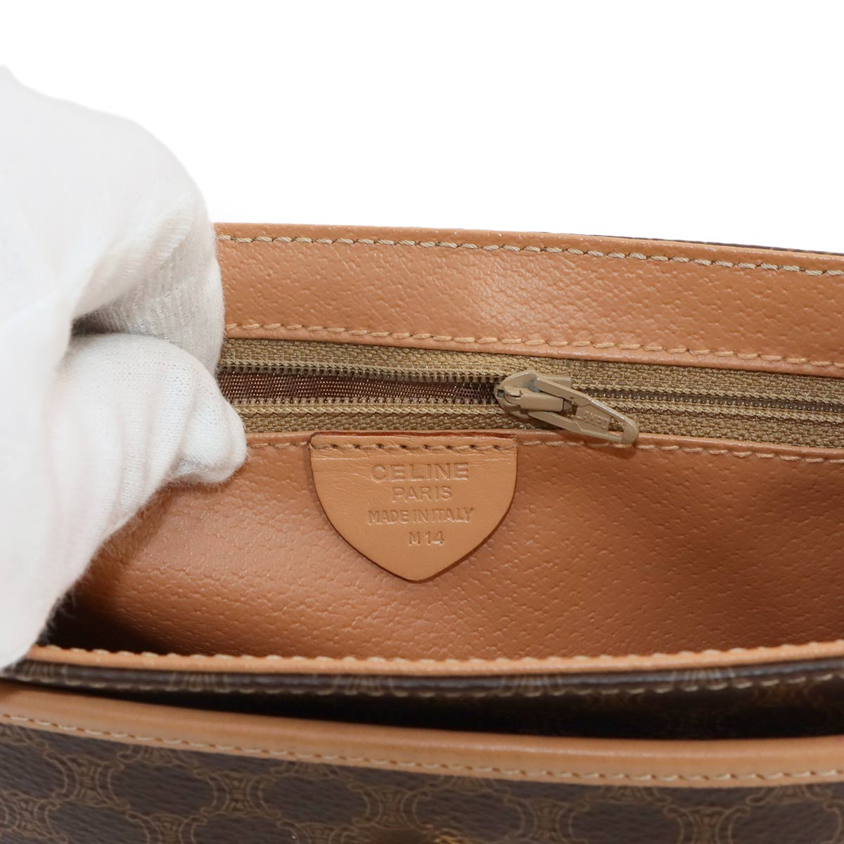 Macadam Shoulder Bag Leather PVC Brown Vintage Purse