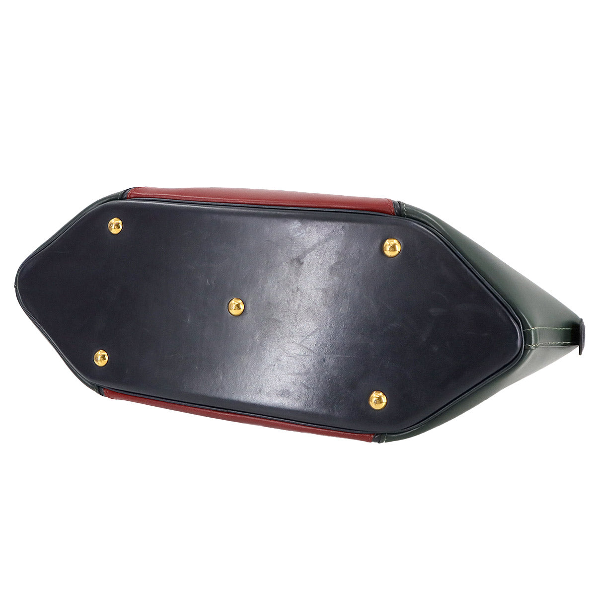 Il de Veau Hand Bag Box Carf Green Bordeaux Navy Purse 90275291