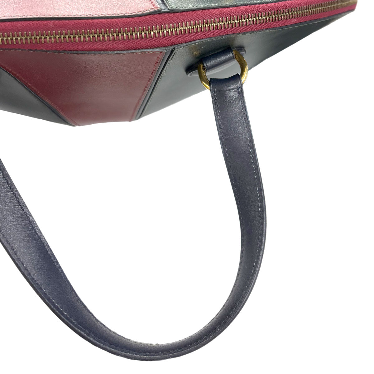 Il de Veau Hand Bag Box Carf Green Bordeaux Navy Purse 90275291