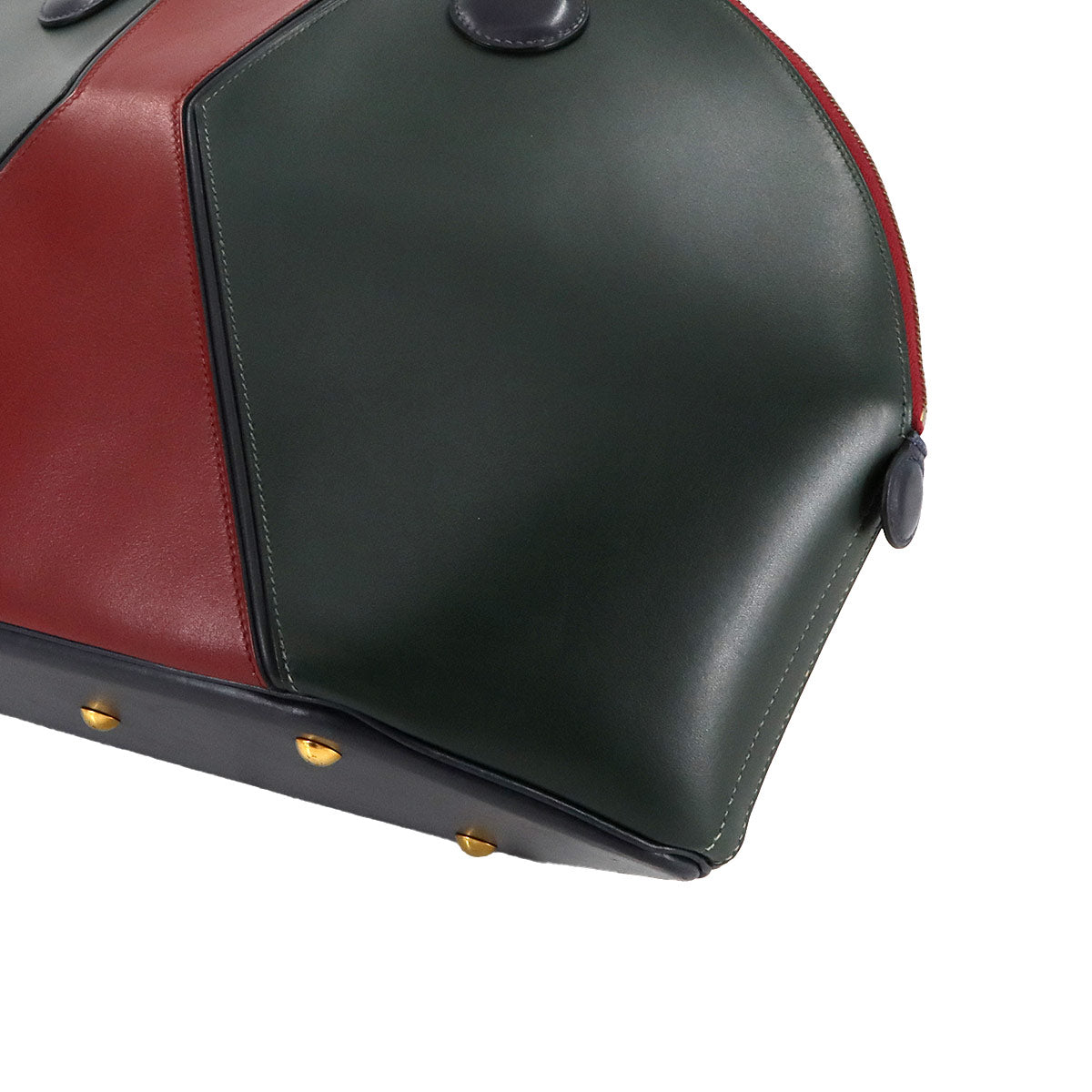 Il de Veau Hand Bag Box Carf Green Bordeaux Navy Purse 90275291