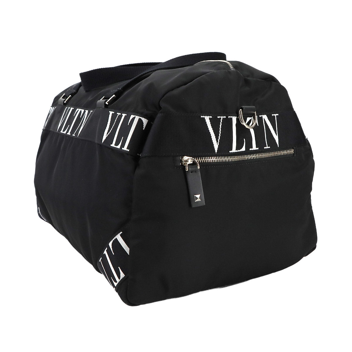 VLTN Boston Shoulder Bag Nylon Black White Purse 90275299