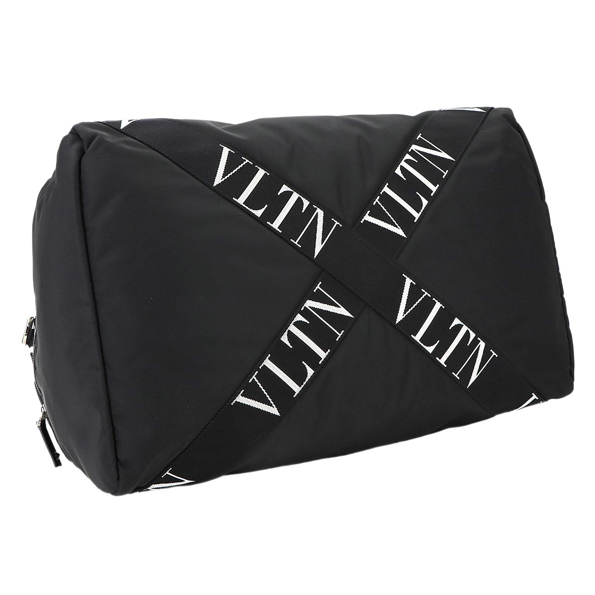 VLTN Boston Shoulder Bag Nylon Black White Purse 90275299