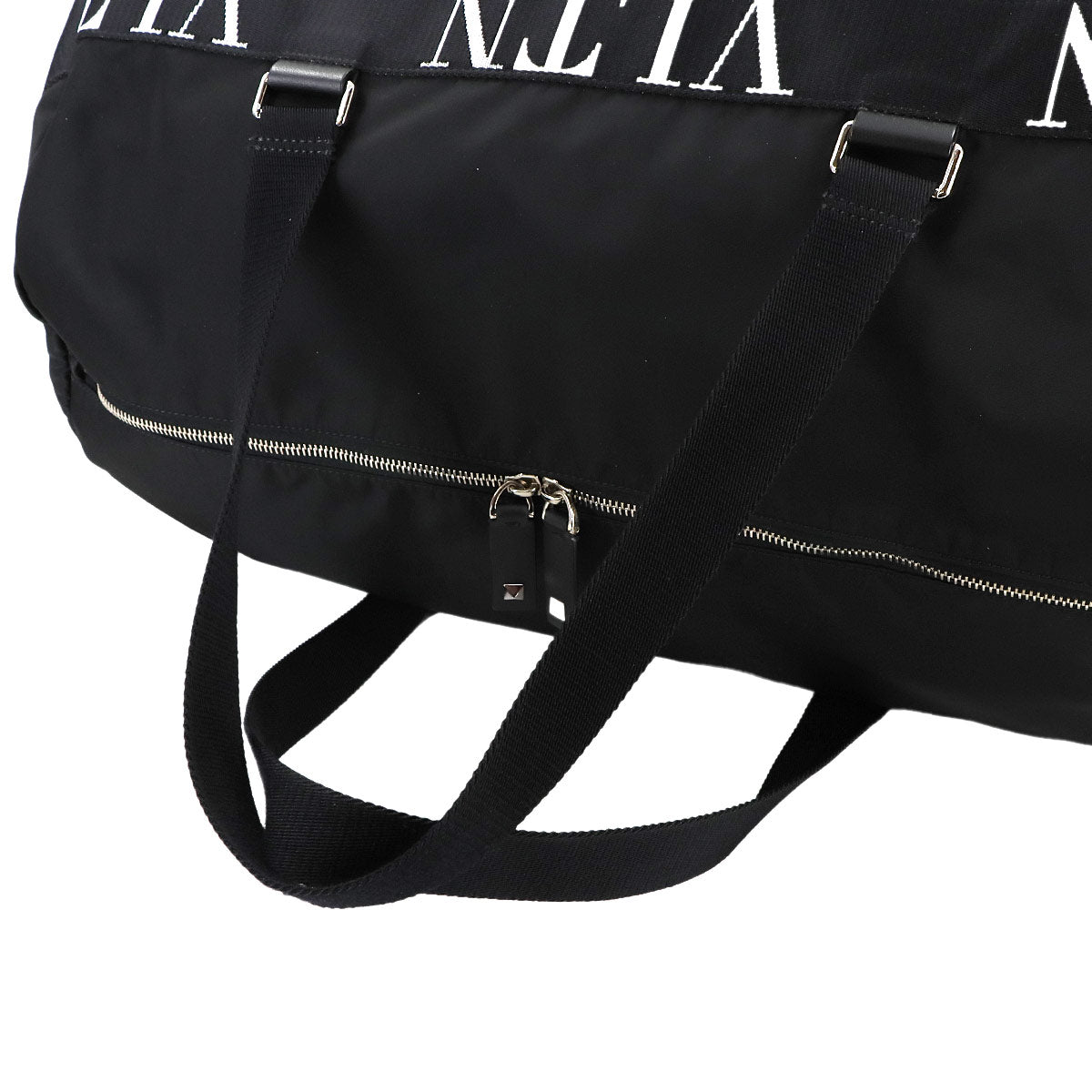 VLTN Boston Shoulder Bag Nylon Black White Purse 90275299