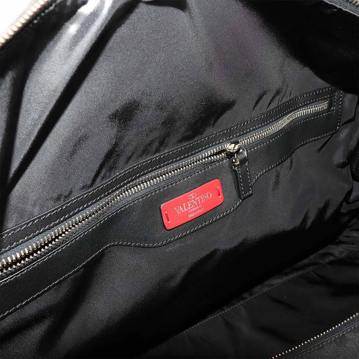 VLTN Boston Shoulder Bag Nylon Black White Purse 90275299