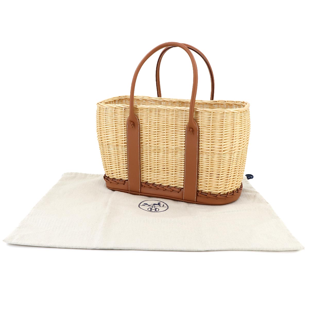 Gaden Picnic Tote Bag Osier Veau Swift Natural Gold Basket