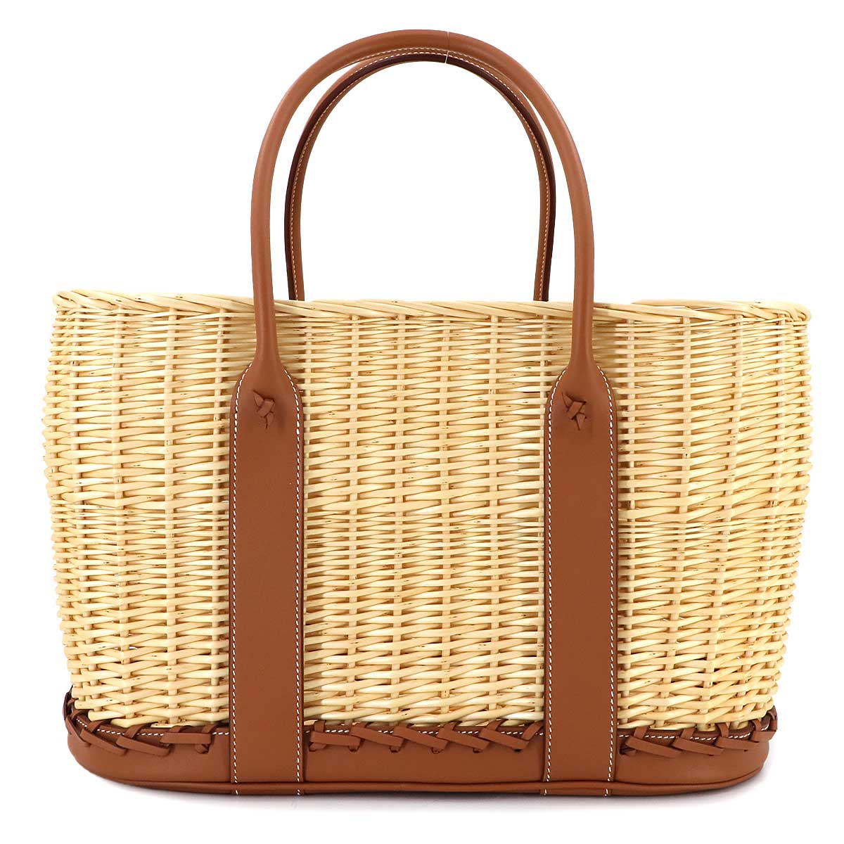 Gaden Picnic Tote Bag Osier Veau Swift Natural Gold Basket