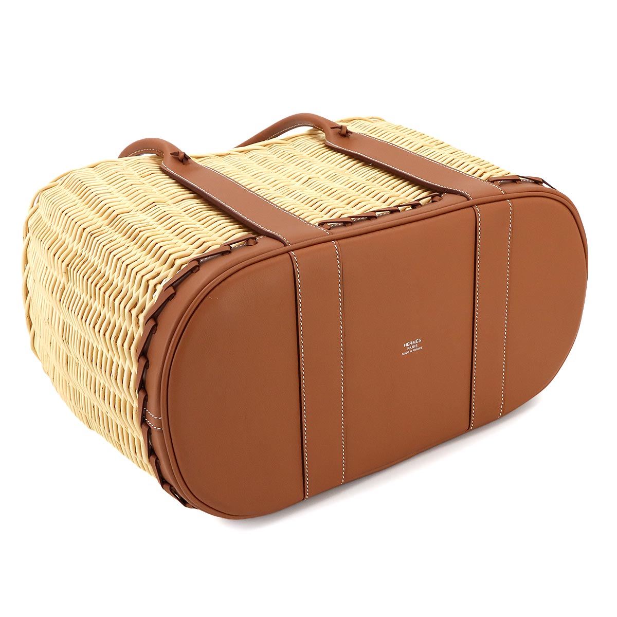 Gaden Picnic Tote Bag Osier Veau Swift Natural Gold Basket